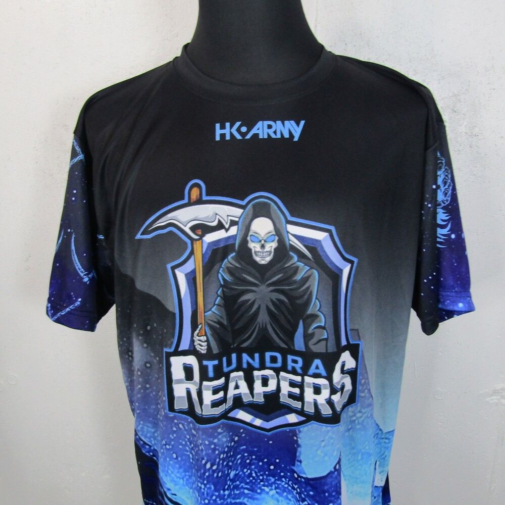 HK Army Tundra Reapers Paintball Jersey T-Shirt Men's X-Large Black Blue Graphic